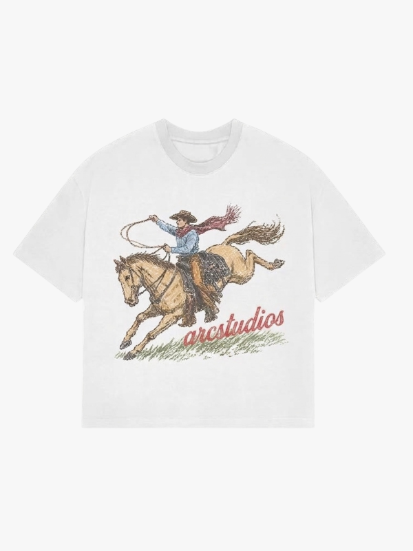 ARCSTUDIOS Rodeo Oversized Graphic Tee – Vintage White