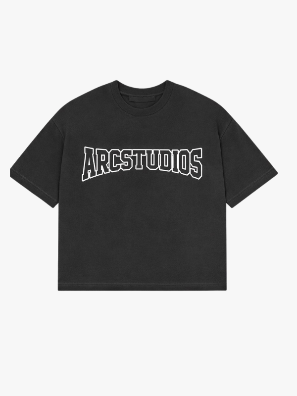 ARCSTUDIOS Varsity Oversized Arch Tee – Faded Black