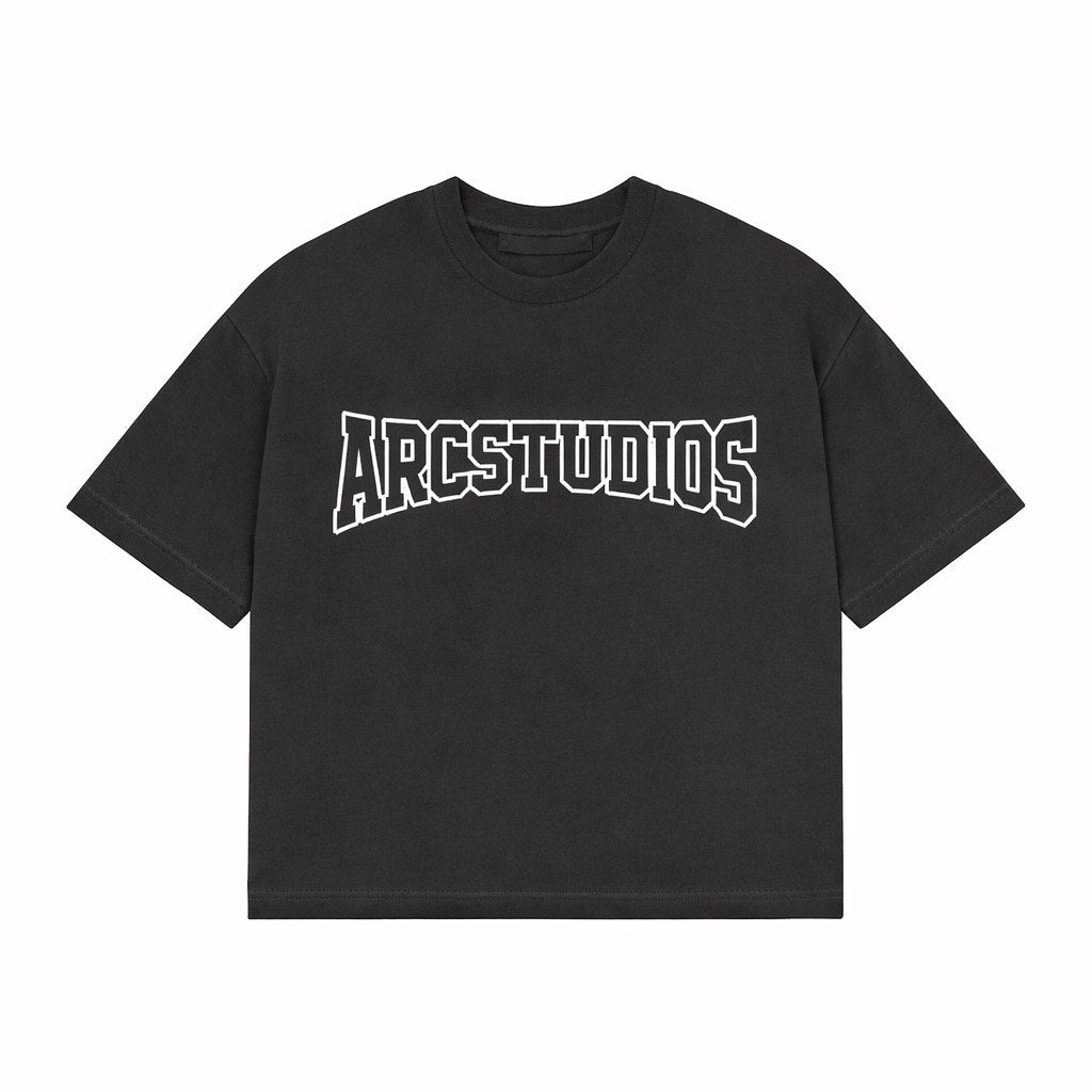 ARCSTUDIOS Varsity Oversized Arch Tee – Faded Black